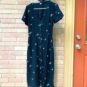 Floral Patterned Midi Dress